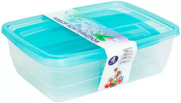 Набор контейнеров Violet Fresco Бриз 4в1 250+500+1000+1750мл 4шт