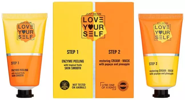 Набор косметический Love Yourslef Пилинг Тропические фрукты 50мл + Крем-маска Папайя-Ананас 50мл