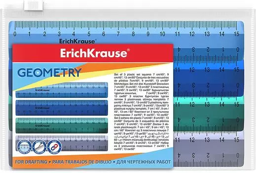 Набор линеек Erich Krause Ice Metallic 15см 4шт в ассортименте
