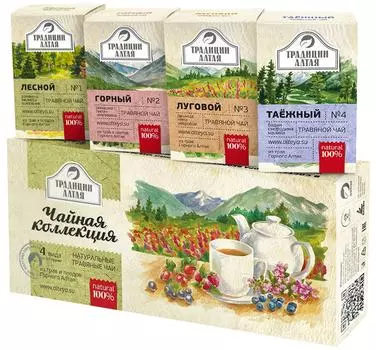 Набор подарочный Алтэя Чайная коллекция 4шт*50г