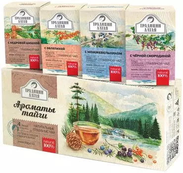 Набор подарочный Традиции Алтая Ароматы тайги 4шт*50г