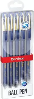 Набор ручек Berlingo xGold шариковые синие 5шт