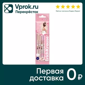 Набор ручек ErichKrause R-301 Stick&Grip Pointes шариковые синие 0.7 4шт