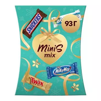 Набор шоколадных конфет Minis Mix Snickers Milky Way Bounty Twix 93г