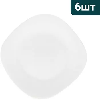 Набор тарелок Кулинарк Каре белые обеденные 27см 6шт