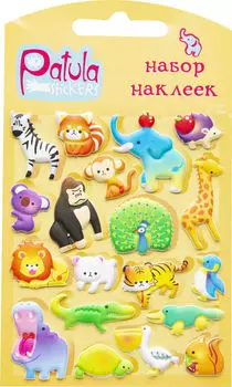 Наклейки Yiwu onccc Patula Stickers Животные мягкие в ассортименте