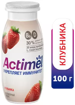 Напиток Actimel Клубника 2.5% 100мл
