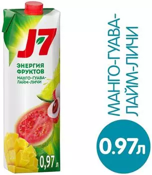 Напиток J-7 Лайм-личи Манго-гуава 970мл