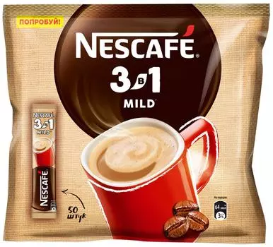 Напиток кофейный Nescafe 3в1 Мягкий 50шт*14.5г