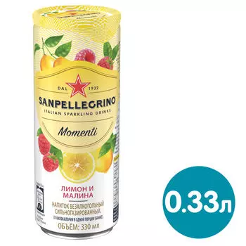 Напиток San pellegrino Momenti Lemon&amp;Raspberry 330мл