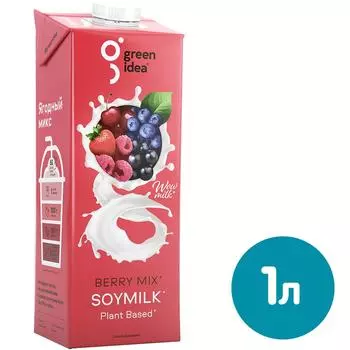 Напиток сокосодержащий Green Idea Соевый с соком ягод 1л