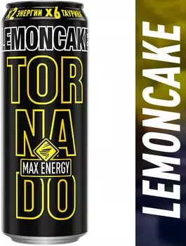 Напиток Tornado Max Energy Lemoncake энергетический 450мл