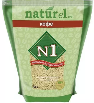 Наполнитель для кошачьего туалета №1 Naturel кофе 4.5л
