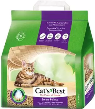 Наполнитель для кошачьего туалета Cats Best Smart Pellets древесный 2.5кг