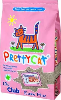 Наполнитель для кошачьего туалета PrettyCat Euro Mix комкующийся 10кг