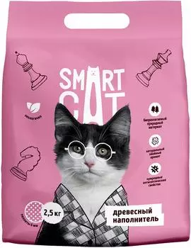 Наполнитель для кошачьего туалета Smart Cat древесный пеллета 6мм 2.5кг