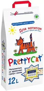 Наполнитель для котят PrettyCat Wood Granules 12л