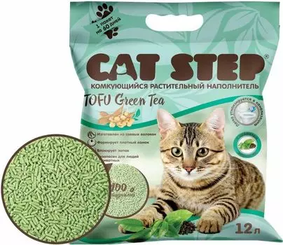 Наполнитель для кошачьего туалета Cat Step Tofu GreenTea 12л