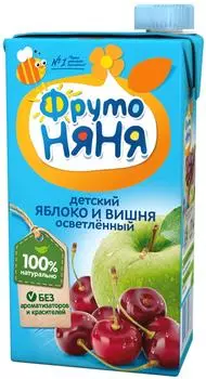 Нектар ФрутоНяня Яблоко-вишня с 3 лет 500млс доставкой!