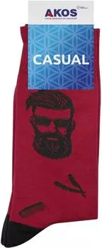 Носки мужские Akos Casual Барбершоп бордовый р.27-29