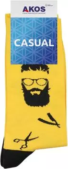 Носки мужские Akos Casual Барбершоп ярко-желтый р.29-31