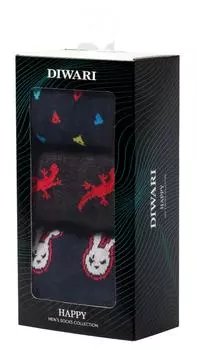 Носки мужские Diwari Happy Размер 44-45 3 пары
