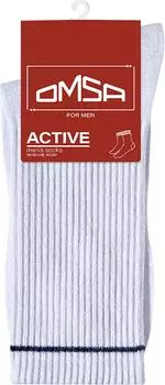 Носки мужские Omsa Active с высокой резинкой Bianco Blu Бело-синие Размер 42-44