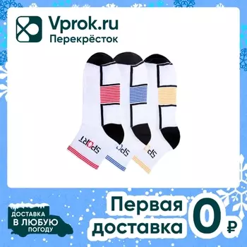Носки мужские Rossela спортивные 065 комплект 3в1 цвет микс Размер 40-46