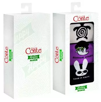 Носки женские Conte Elegance Happy хлопковые Размер 38-39 3 пары