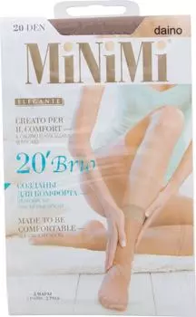 Носки MiNiMi Brio 20 Lycra Daino Загар медного оттенка 2 пары