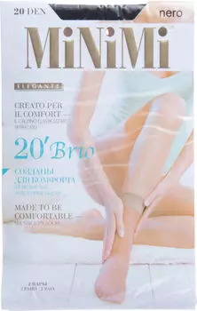 Носки MiNiMi Brio 20 Lycra Nero черные 2 пары