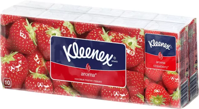 Носовые платки Kleenex Клубника 10шт. Доставим до двери!