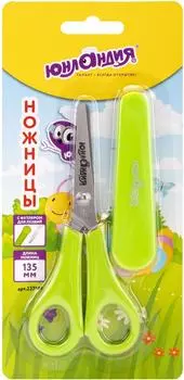 Ножницы Юнландия с линейкой и футляром для лезвий 135мм