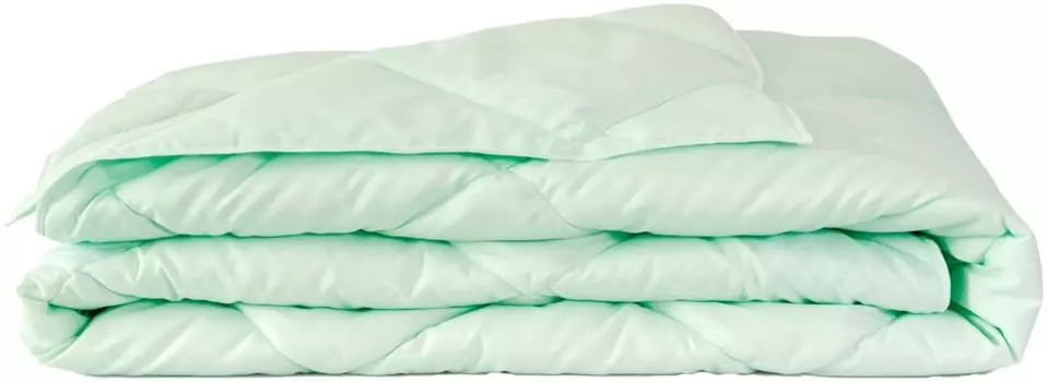 Одеяло Мягкий сон Лебяжий пух стеганое зеленое 205*140см