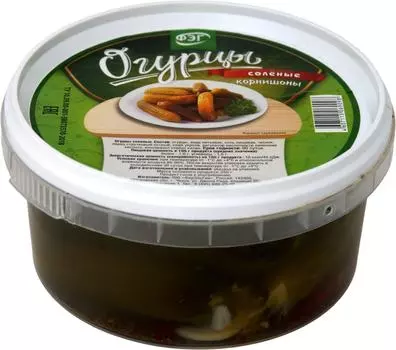 Огурцы ФЭГ корнишоны соленые 500г