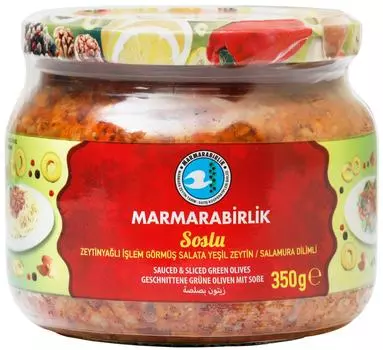 Оливки Marmarabirlik зеленые в соусе 350г