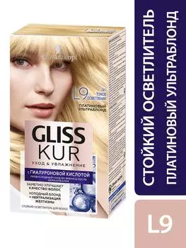 Осветлитель для волос Gliss Kur Уход &amp; Увлажнение L9 Платиновый ультраблонд 142.5мл+10г