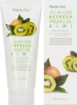 Отшелушивающий гель для лица FarmStayс выравнивающий тон кожи с экстрактом киви 180мл