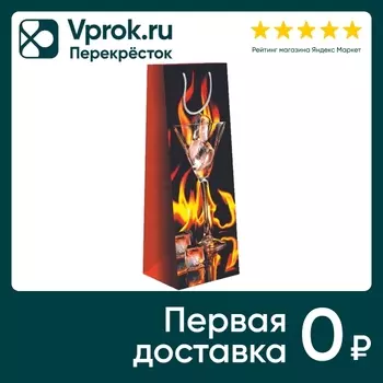 Пакет подарочный ГК Горчаков под бутылку огонь