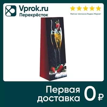 Пакет подарочный ГК Горчаков под бутылку шампанское с клубникой
