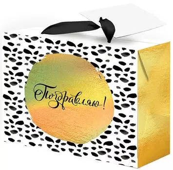 Пакет подарочный Magic Pack Поздравляю 15*11*9см