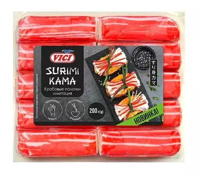 Палочки крабовые Vici Surimi Kama имитация пастеризованные 200г