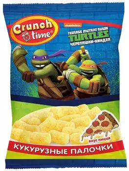 Палочки кукурузные Crunch Time Черепашки Ниндзя со вкусом пиццы 75г