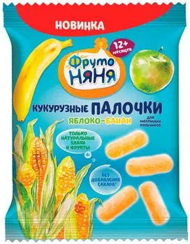Палочки кукурузные ФрутоНяня Яблоко и банан 20г