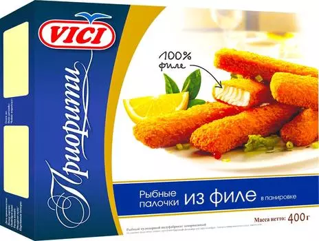 Палочки рыбные Vici из филе тресковых рыб 400г