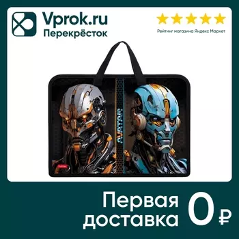 Папка для тетрадей Hatber Аватар А4 с ручками на молнии 24.5*34*3.5см