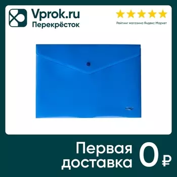 Папка-конверт Hatber на кнопке А4 синяяс доставкой!