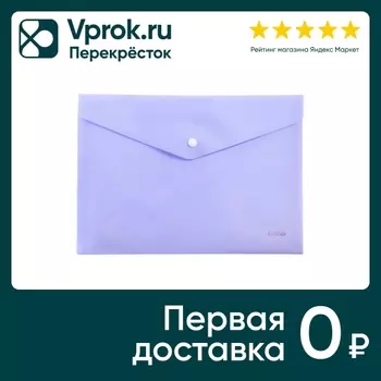 Папка-конверт Hatber Newtone Pastel Premium на кнопке А4 лаванда