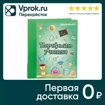 Папка-портфолио Schoolformat А4 2 кольца 20 файлов