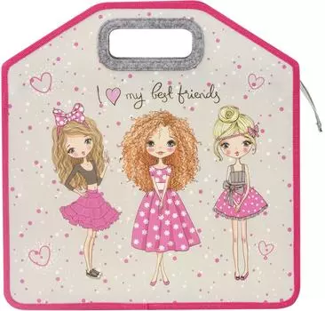 Папка с ручками Юнландия Girls 35*34*13см